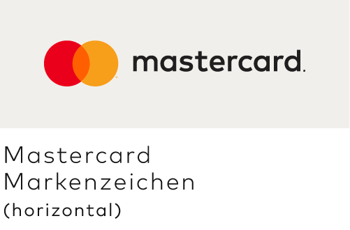 Die horizontale Darstellung des Mastercard Markenzeichens Die horizontale Darstellung des Mastercard Markenzeichens