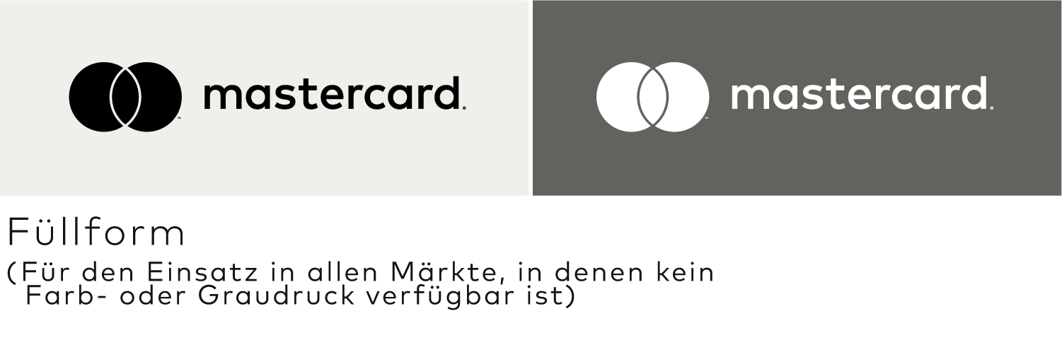 Das horizontale Mastercard Markenzeichen in der Füllformversion