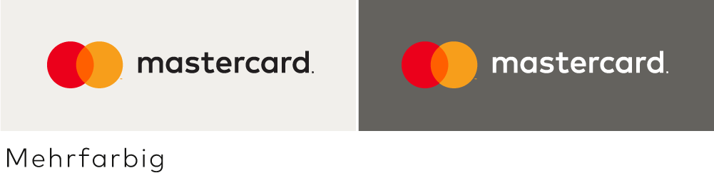 Das horizontale Mastercard Markenzeichen in der mehrfarbigen Version Das horizontale Mastercard Markenzeichen in der mehrfarbigen Version