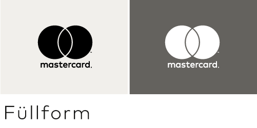 Das vertikale Mastercard Markenzeichen in der Füllformversion Das vertikale Mastercard Markenzeichen in der Füllformversion