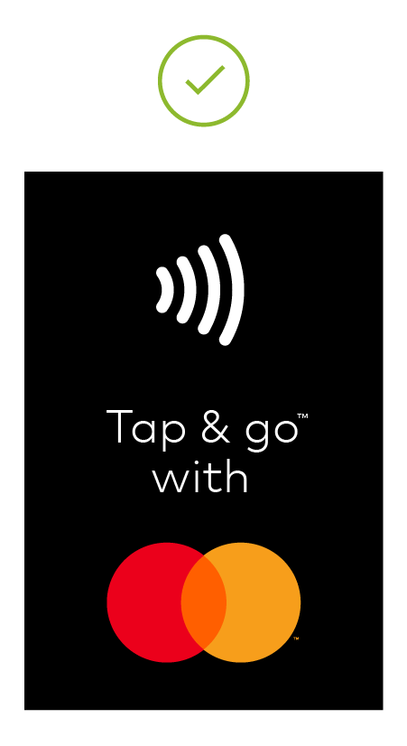 Image of black Tap & Go decal sticker vertical