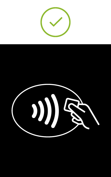 Image of white EMV Contactless Symbol