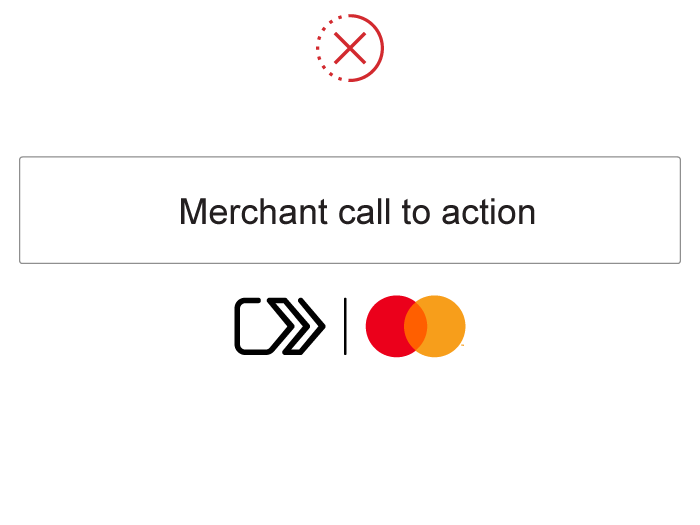 Non-compliant example of click to pay display in an integrated merchant trigger