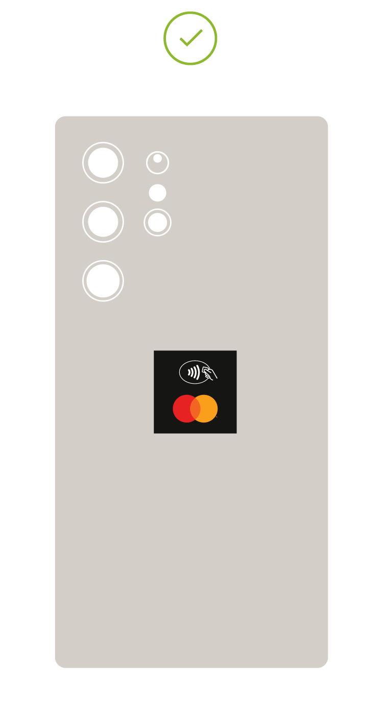 Image of Tap on phone decal sticker placed on center of phone