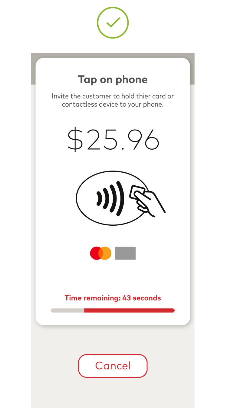 Image of Tap on phone pre-payment screen