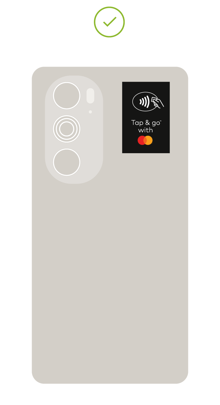 Image of Tap on phone decal sticker placed on top third of phone