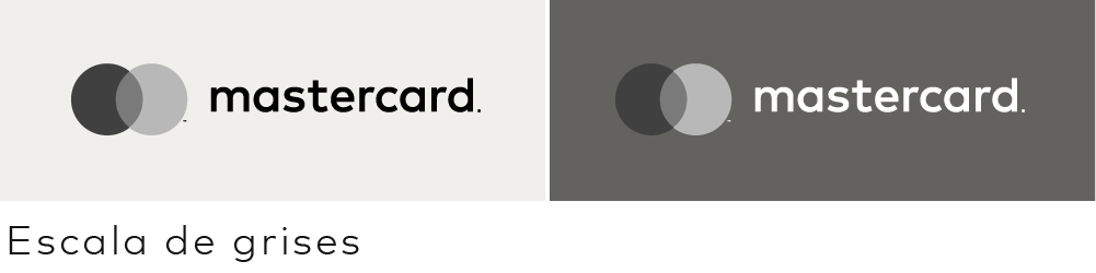 Imagen de la versión horizontal de Mastercard en escala de grises